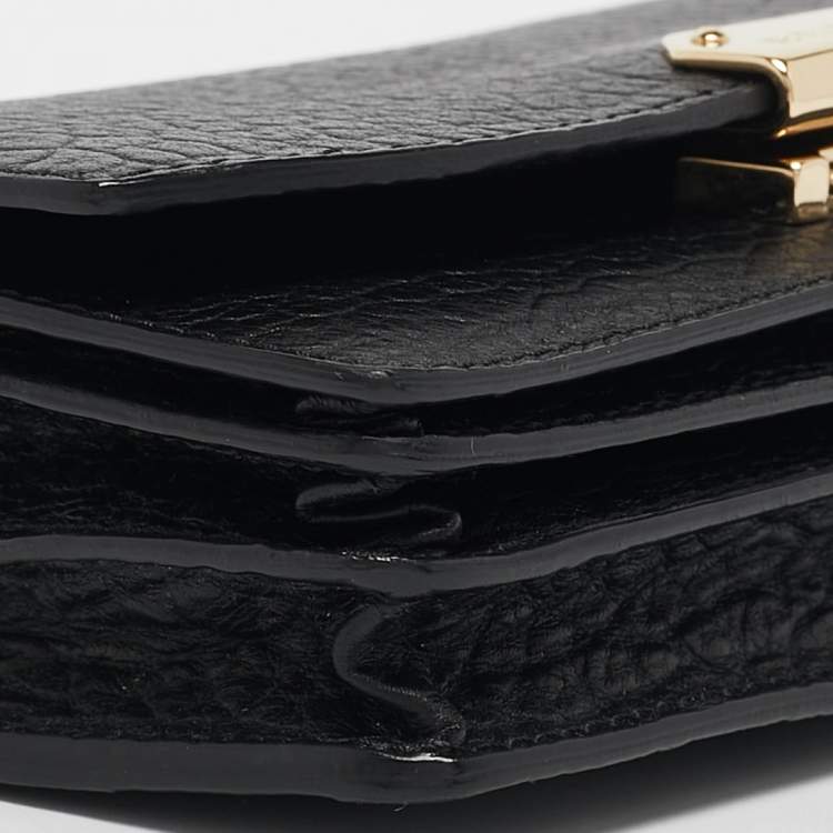 Pre Owned Burberry Black Leather Madison Wallet on Chain