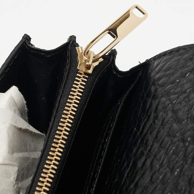 Pre Owned Burberry Black Leather Madison Wallet on Chain