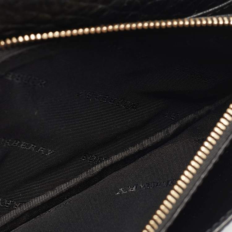 Pre Owned Burberry Black Leather Madison Wallet on Chain