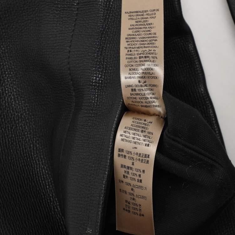 Pre Owned Burberry Black/Beige Leather and House Check Canvas Bingley Drawstring Bucket Bag