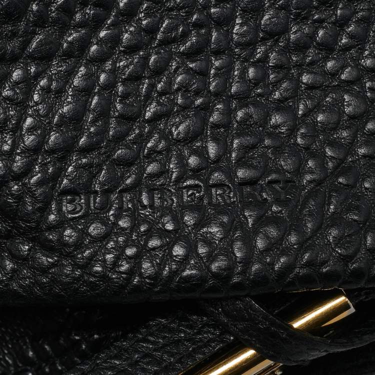 Pre Owned Burberry Black Embossed Check Leather Canterbury Tote