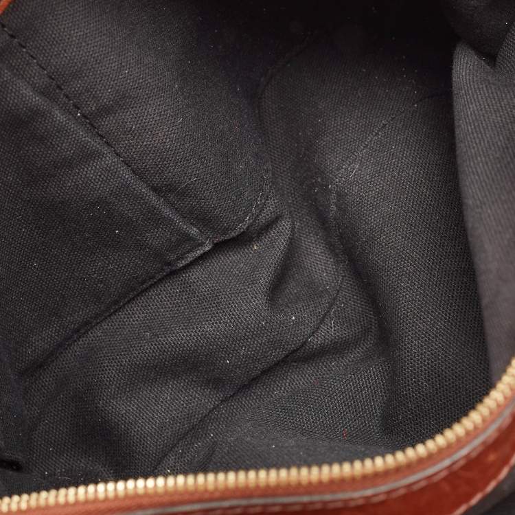 Pre Owned Burberry Brown/Beige House Check Canvas and Leather Medium Bridle Lynher Tote