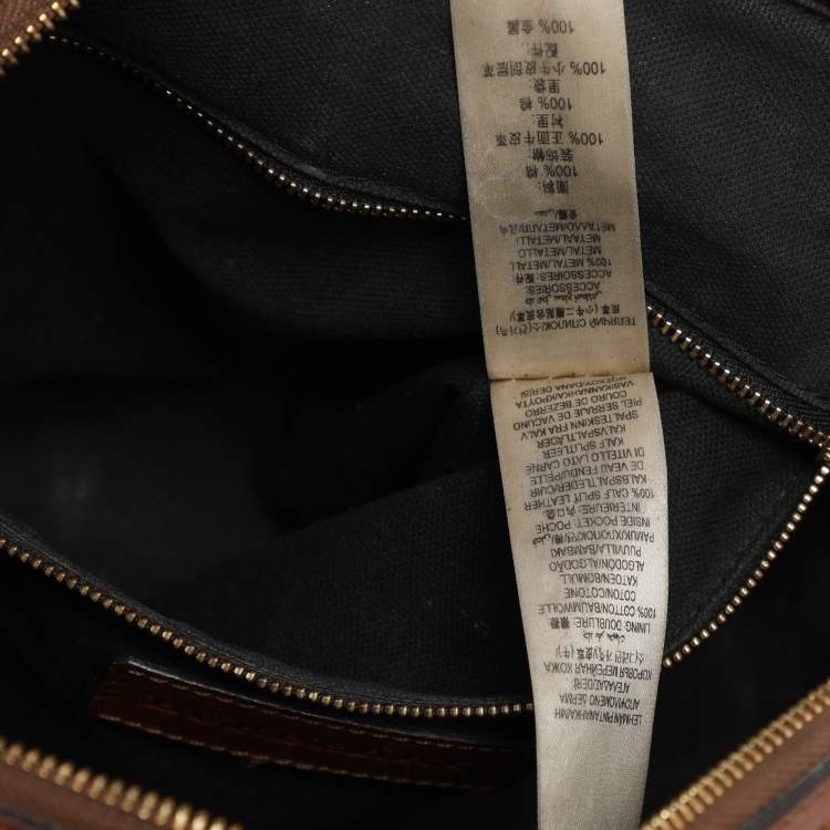 Pre Owned Burberry Brown Ochre House Check Fabric Medium Sactorial Alchester Bowler Bag
