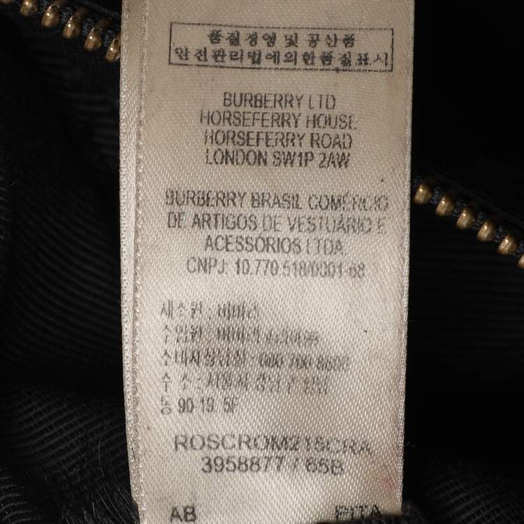 Pre Owned Burberry Gold Heritage Grain Check Embossed Leather Orchard Bowling Bag