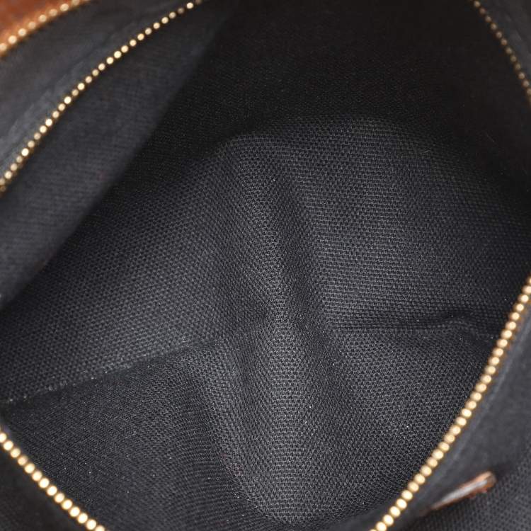 Pre Owned Burberry Brown House Check Canvas and Leather Small Bridle Dutton Hobo