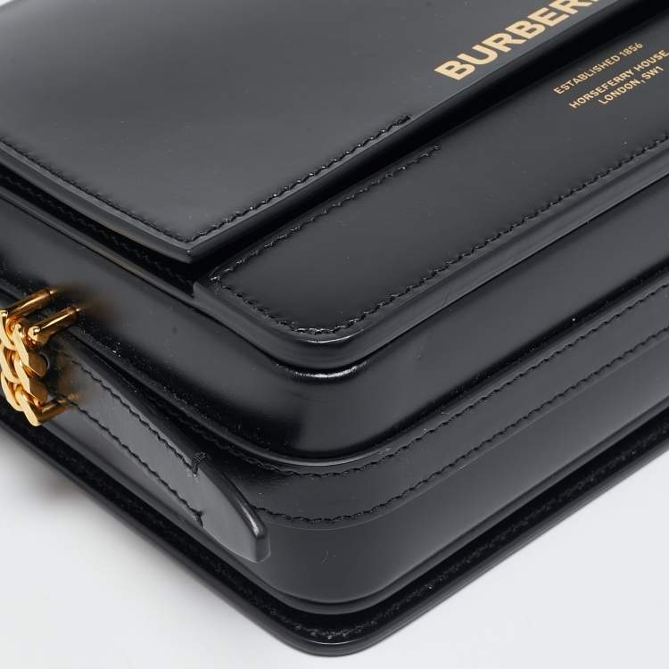 Pre Owned Burberry Black Smooth Leather Small Grace Crossbody Bag