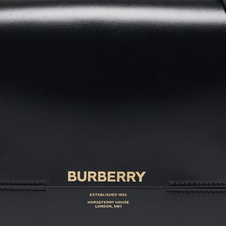 Pre Owned Burberry Black Smooth Leather Small Grace Crossbody Bag