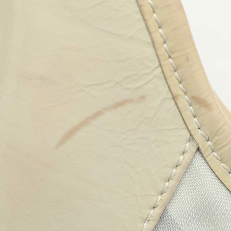 Pre Owned Burberry Grey/Yellow Nova Check Nylon and Patent Leather Brooklyn Hobo
