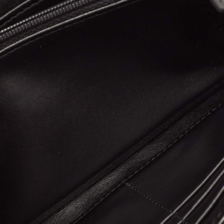 Pre Owned Burberry Black Novacheck Coated Canvas and Patent Leather Penrose Continental Wallet 