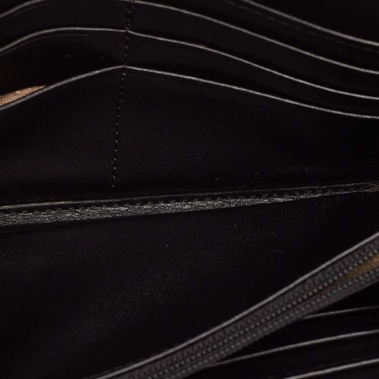 Pre Owned Burberry Black Novacheck Coated Canvas and Patent Leather Penrose Continental Wallet 
