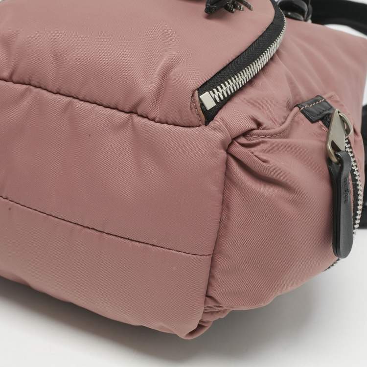 Pre Owned Burberry Mauve Pink Nylon Mini Drawstring Backpack