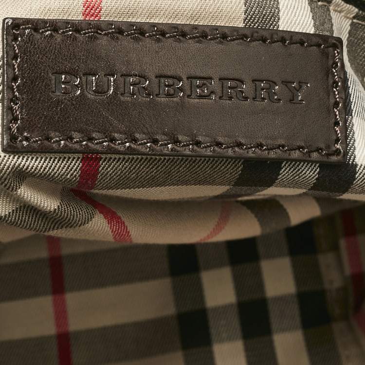 Pre Owned Burberry Choco Brown Leather Shoulder Bag