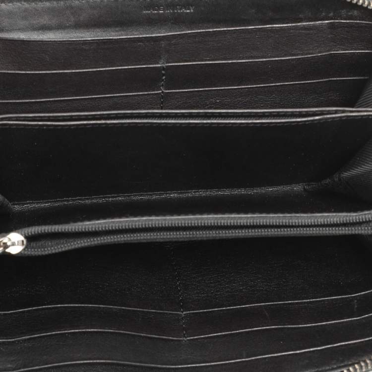 Pre Owned Burberry Beige/Black House Check Canvas and Leather Continental Wallet