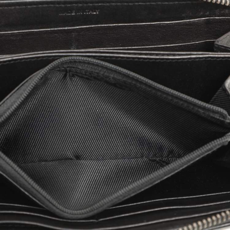 Pre Owned Burberry Beige/Black House Check Canvas and Leather Continental Wallet