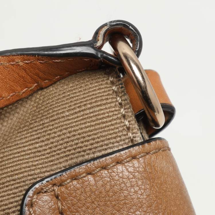 Pre Owned Burberry Beige Mega Check Canvas and Leather Small Gowan Messenger Saddle Bag