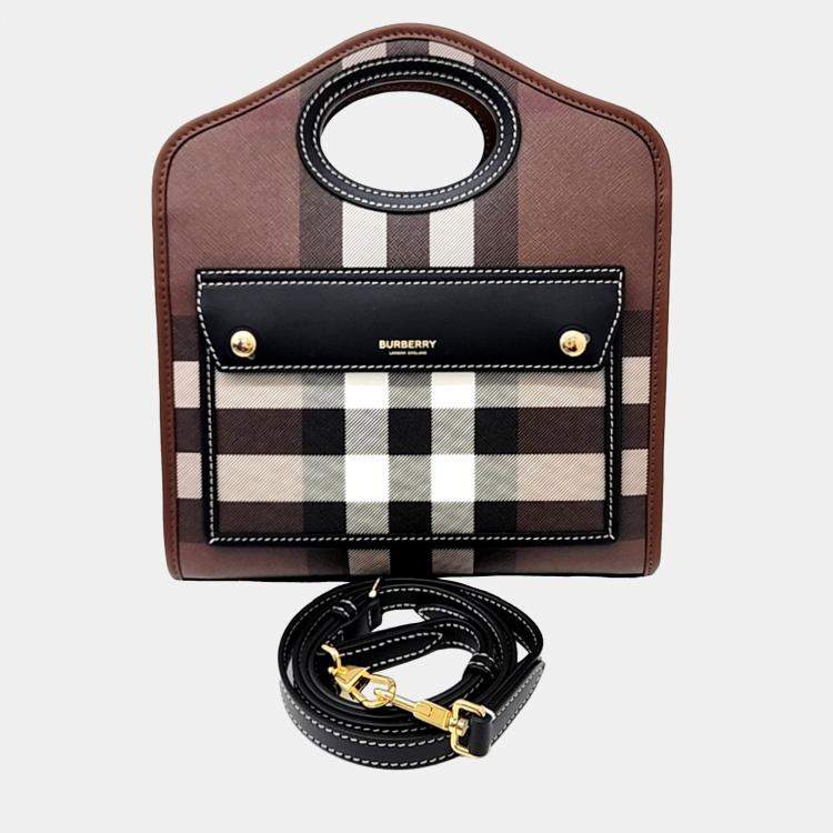 Pre Owned Burberry Brown PVC pocket mini bag