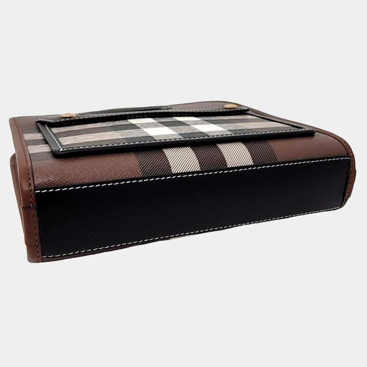 Pre Owned Burberry Brown PVC pocket mini bag
