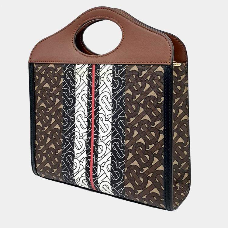 Pre Owned Burberry Brown PVC TB Monogram Pocket Mini Bag