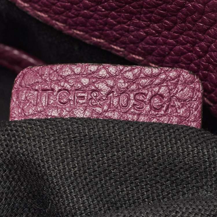 Pre Owned Burberry Burgundy/Beige House Check Fabric and Leather Small Banner Tote