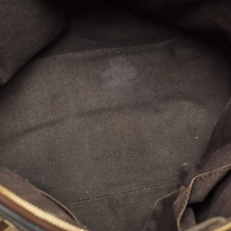 Pre Owned Burberry Beige/Brown Haymarket Check PVC Thornley Satchel