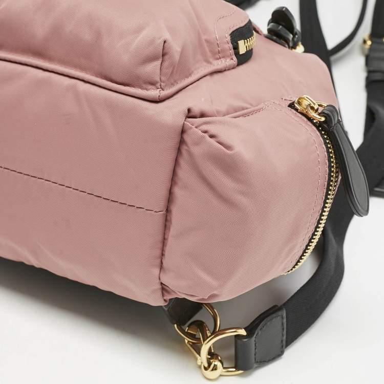 Pre Owned Burberry Mauve Pink Nylon Mini Drawstring Backpack
