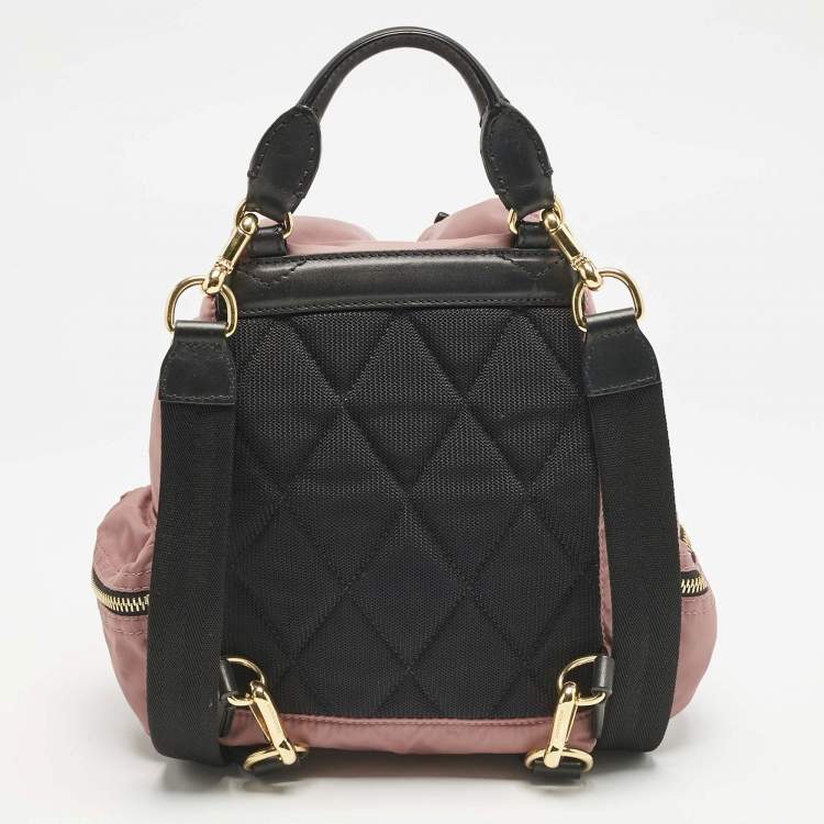 Pre Owned Burberry Mauve Pink Nylon Mini Drawstring Backpack