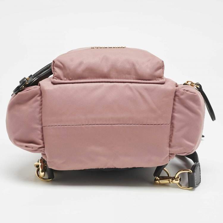 Pre Owned Burberry Mauve Pink Nylon Mini Drawstring Backpack
