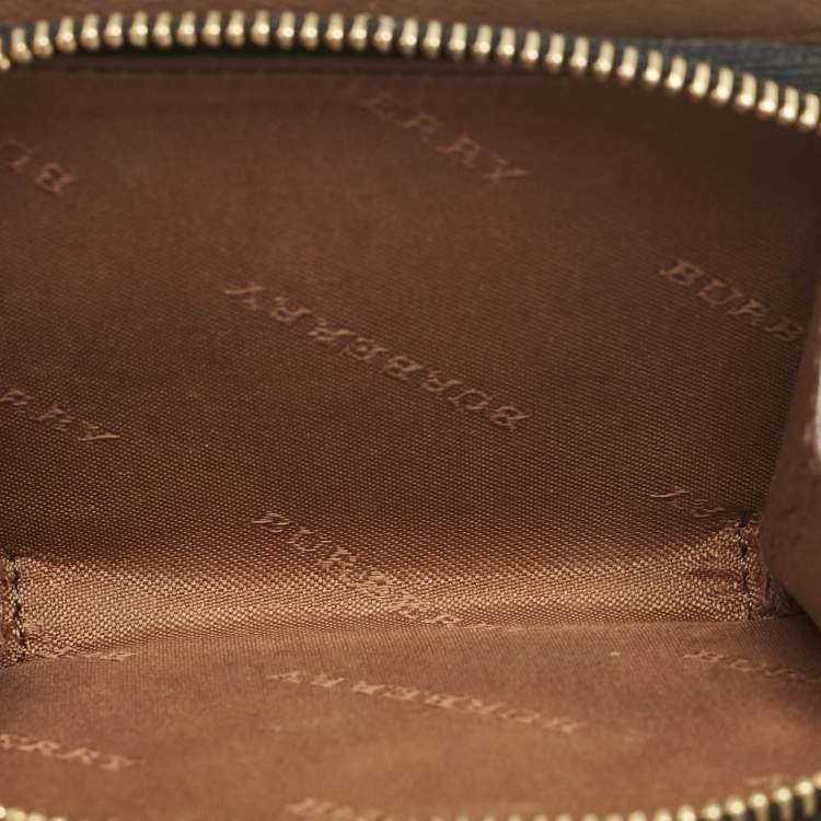 Pre Owned Burberry Beige/Brown Horseferry Check Canvas and Leather Finsbury Wallet
