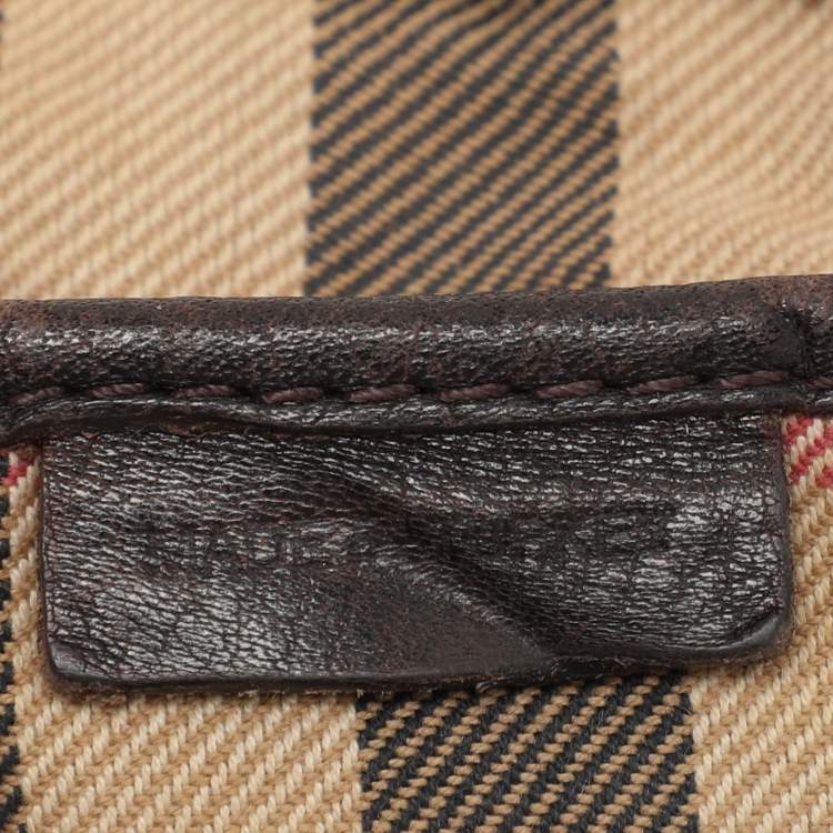 Pre Owned Burberry Brown Leather Belted Hobo