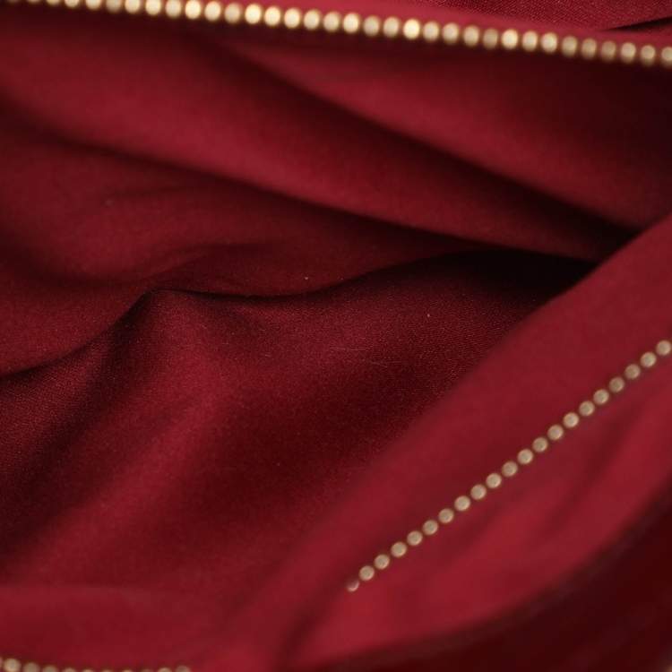 Pre Owned Burberry Red Quilted Patent Leather Manor Satchel