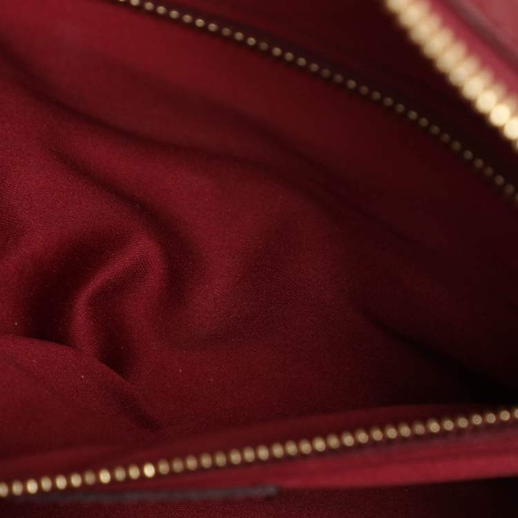 Pre Owned Burberry Red Quilted Patent Leather Manor Satchel