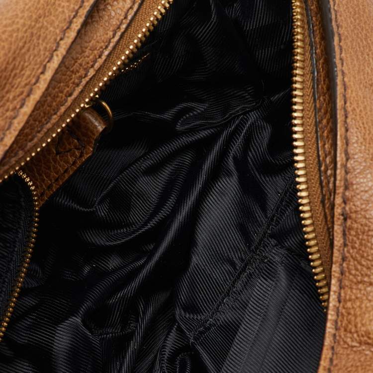 Pre Owned Burberry Brown Leather Creighton Shoulder Bag