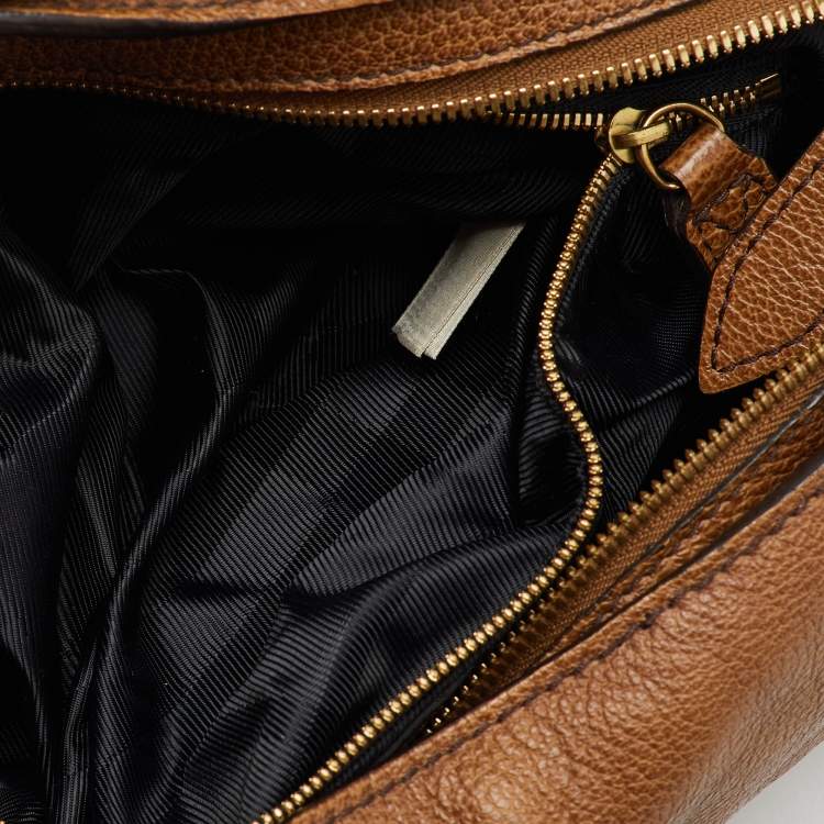 Pre Owned Burberry Brown Leather Creighton Shoulder Bag