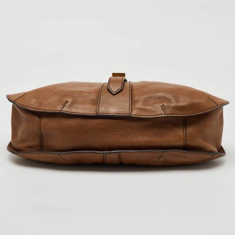 Pre Owned Burberry Brown Leather Creighton Shoulder Bag