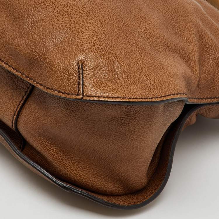 Pre Owned Burberry Brown Leather Creighton Shoulder Bag