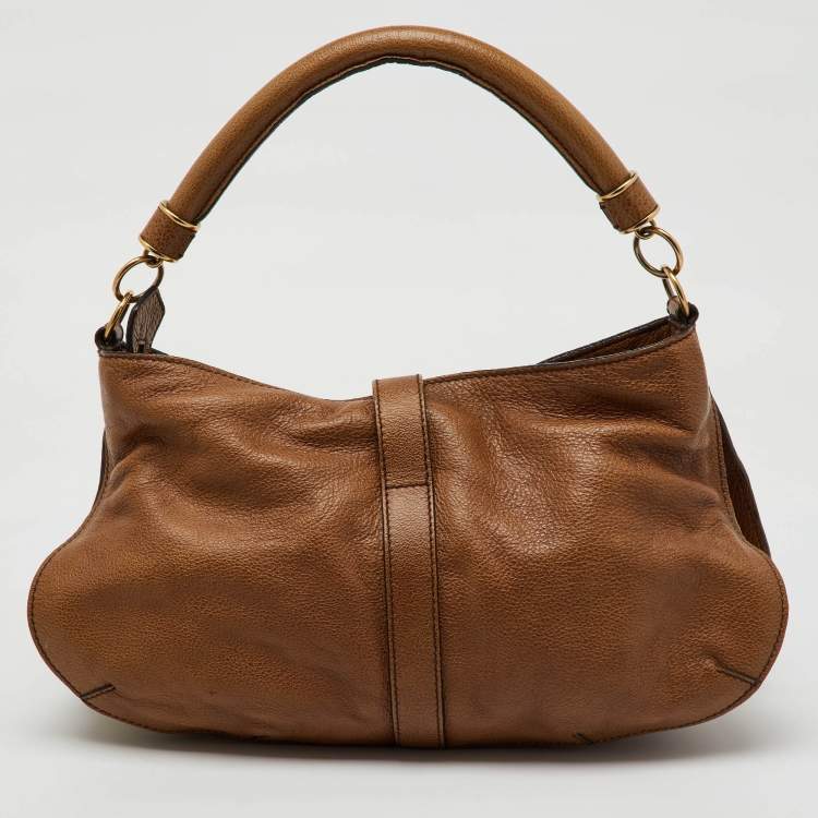 Pre Owned Burberry Brown Leather Creighton Shoulder Bag