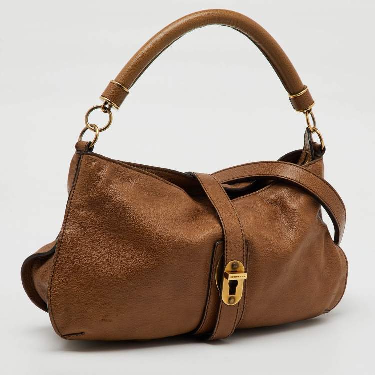 Pre Owned Burberry Brown Leather Creighton Shoulder Bag