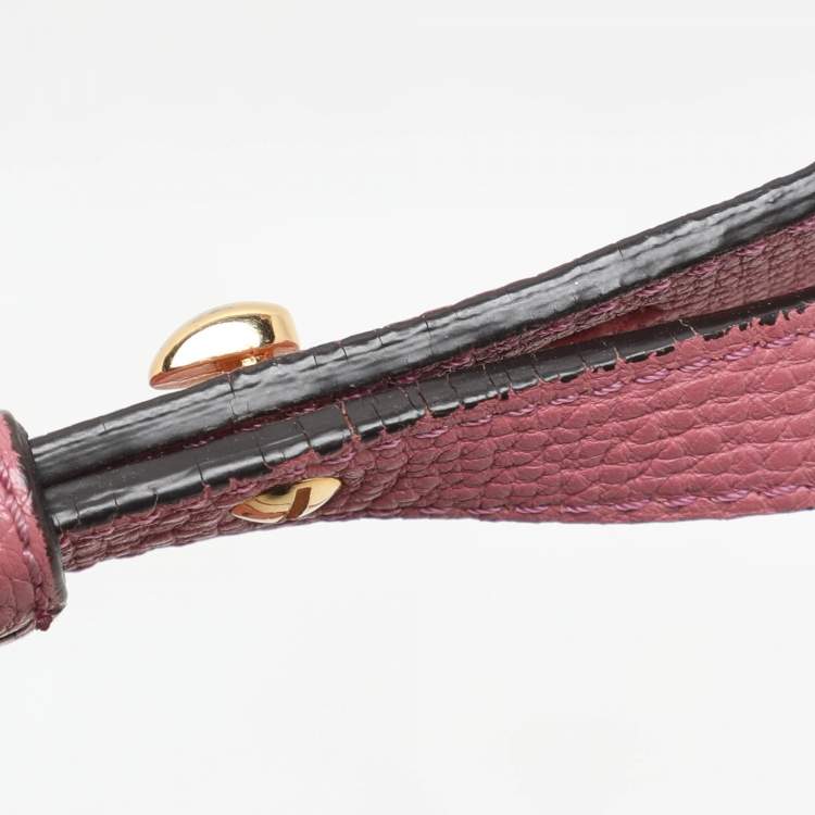 Pre Owned  Burberry Pink/Beige Leather and House Check Canvas Horseshoe Milton Crossbody Bag