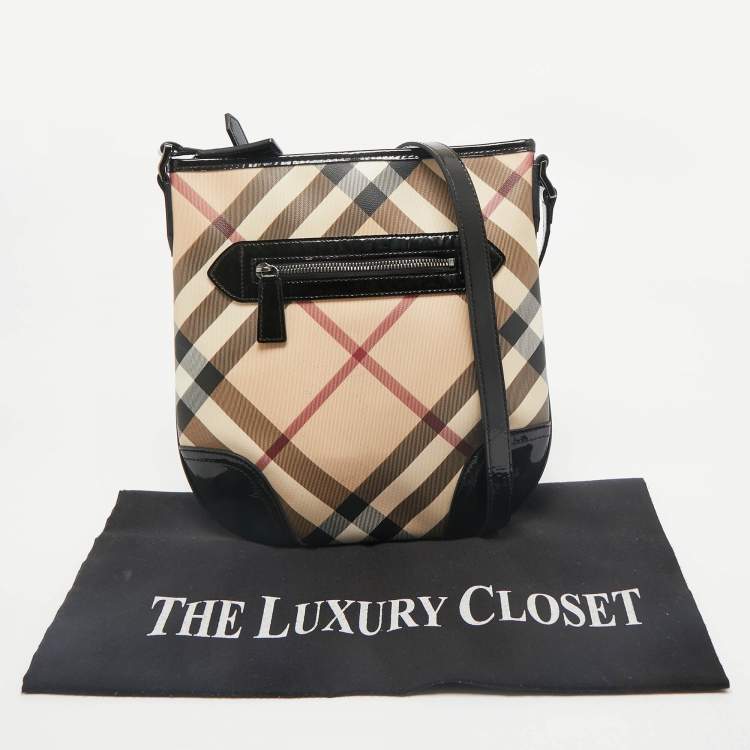 Pre Owned Burberry Beige/Black Supernova Check PVC Dryden Crossbody Bag