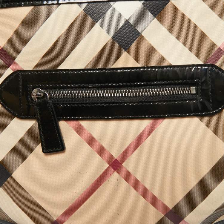 Pre Owned Burberry Beige/Black Supernova Check PVC Dryden Crossbody Bag