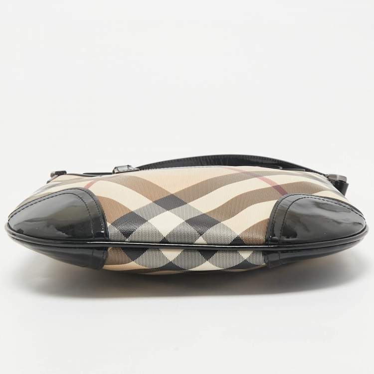 Pre Owned Burberry Beige/Black Supernova Check PVC Dryden Crossbody Bag