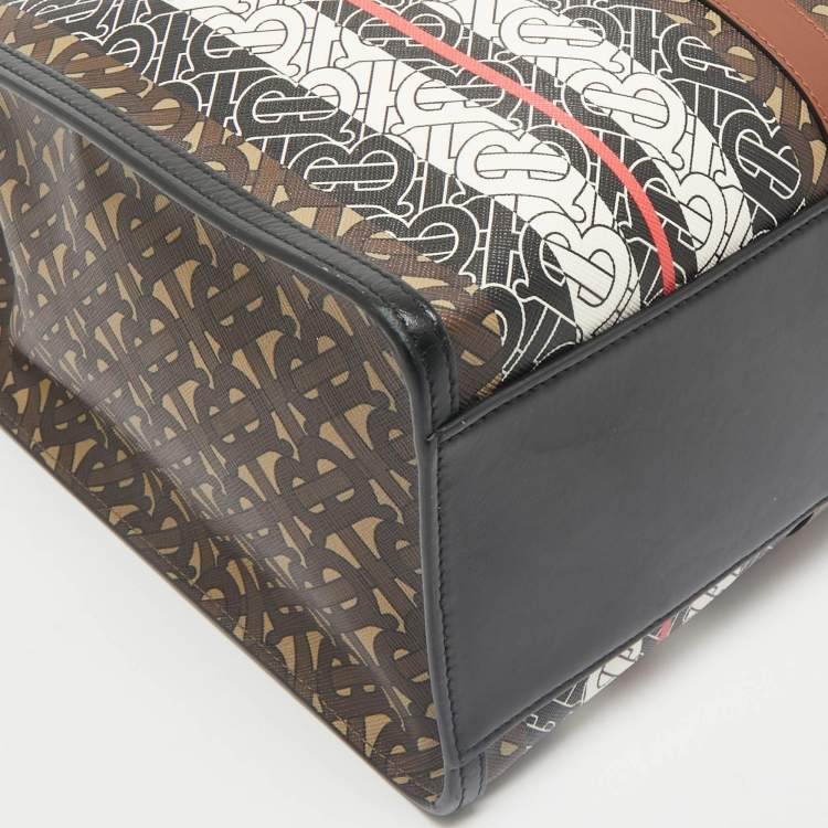 Pre Owned Burberry Multicolor Monogram Stripe E-Canvas Portrait Tote