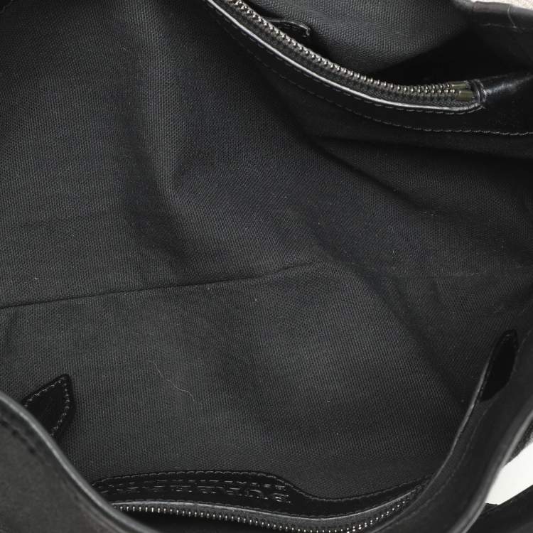 Pre Owned Burberry Black/Grey Mega Check Canvas and Leather Tote