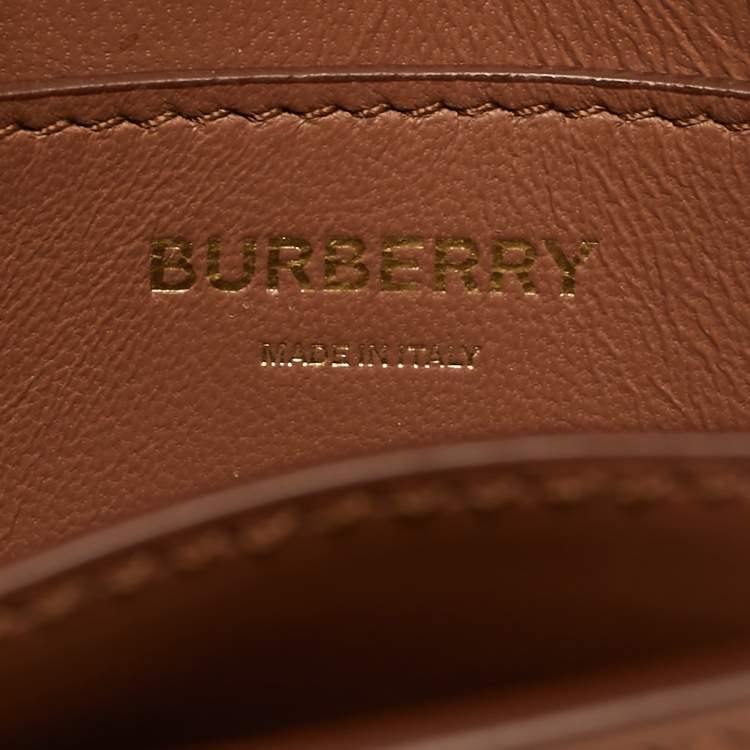 Pre Owned Burberry Brown Leather Mini TB Belt Bag