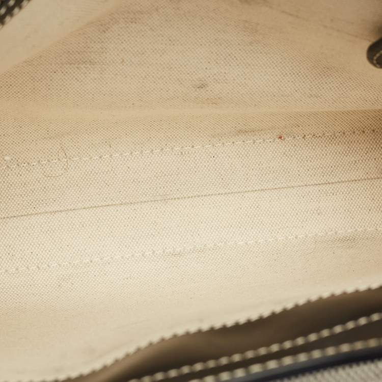 Pre Owned Burberry Black/Grey Leather and Canvas Mini Pocket Tote