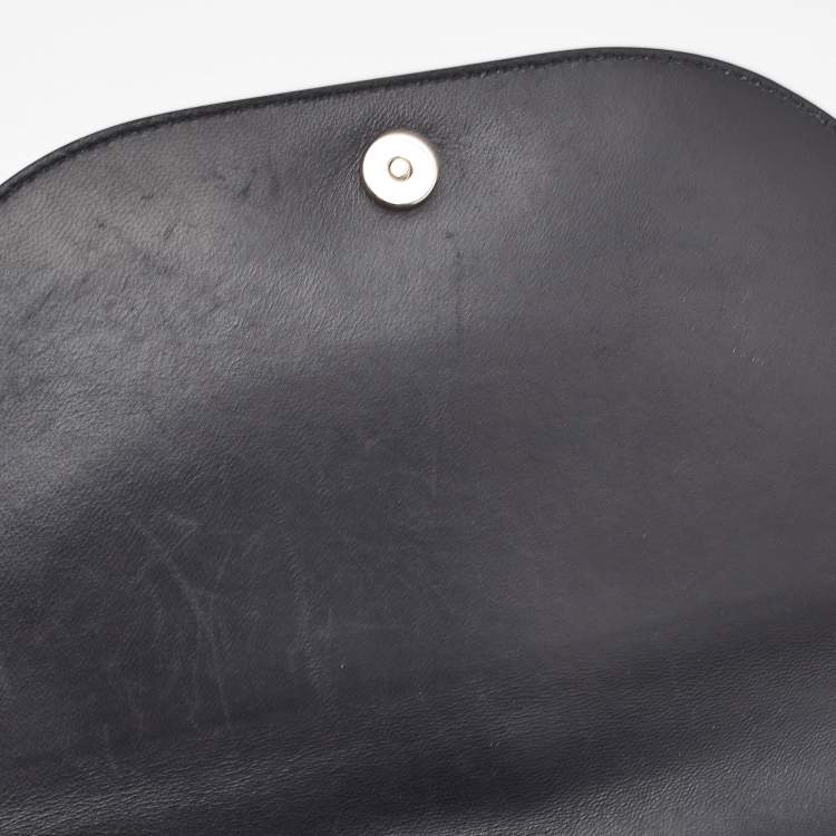 Pre Owned Burberry Black/White Logo Canvas and Leather Small Olympia Shoulder Bag
