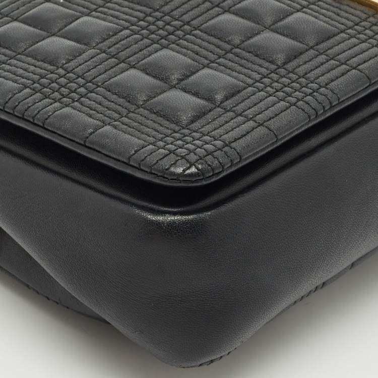 Pre Owned Burberry Black Quilted Leather Medium Lola Shoulder Bag