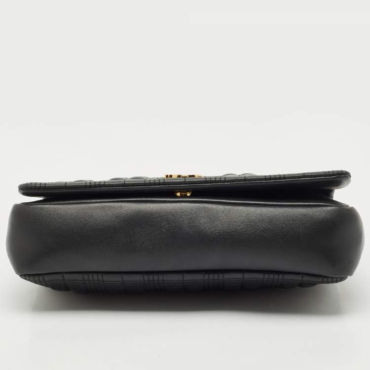 Pre Owned Burberry Black Quilted Leather Medium Lola Shoulder Bag