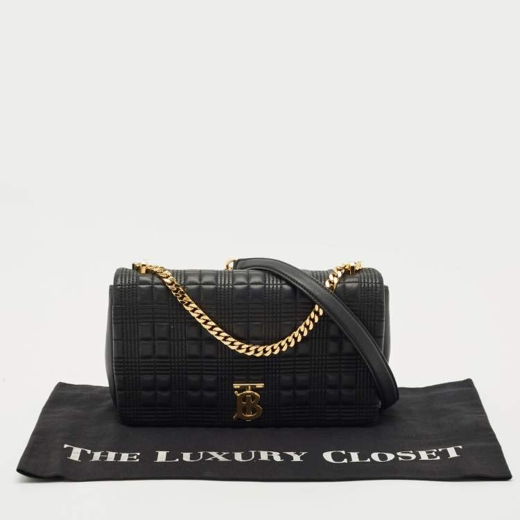 Pre Owned Burberry Black Quilted Leather Medium Lola Shoulder Bag