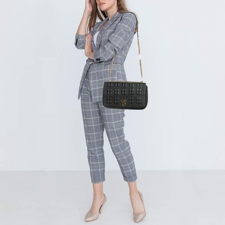 Pre Owned Burberry Black Quilted Leather Medium Lola Shoulder Bag
